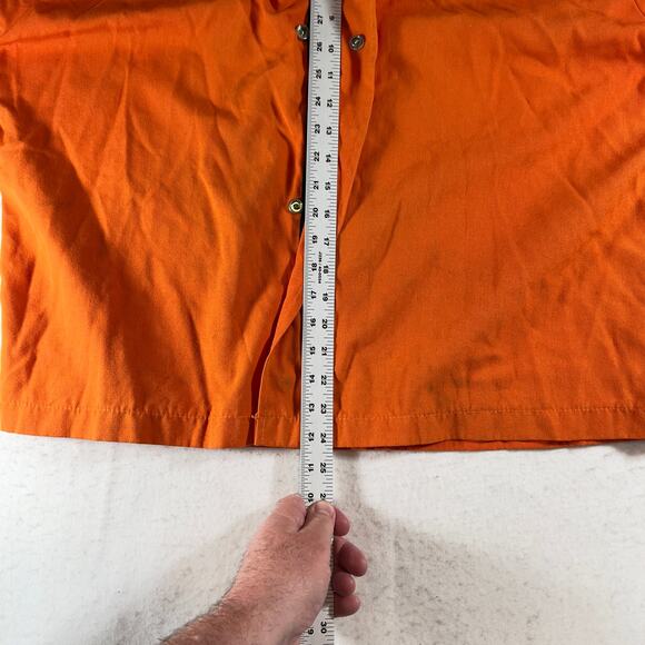 Tyndale FR Full Zip / Snap Cover Shirt Men L Safety Orange Union Made USA Smock - Picture 12 of 14